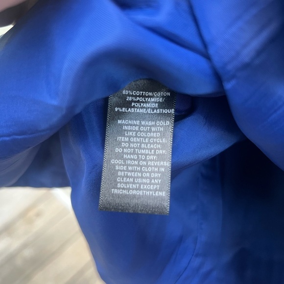 Lafayette 148 blue cotton blend sleeveless sheath dress office professional - Picture 11 of 12